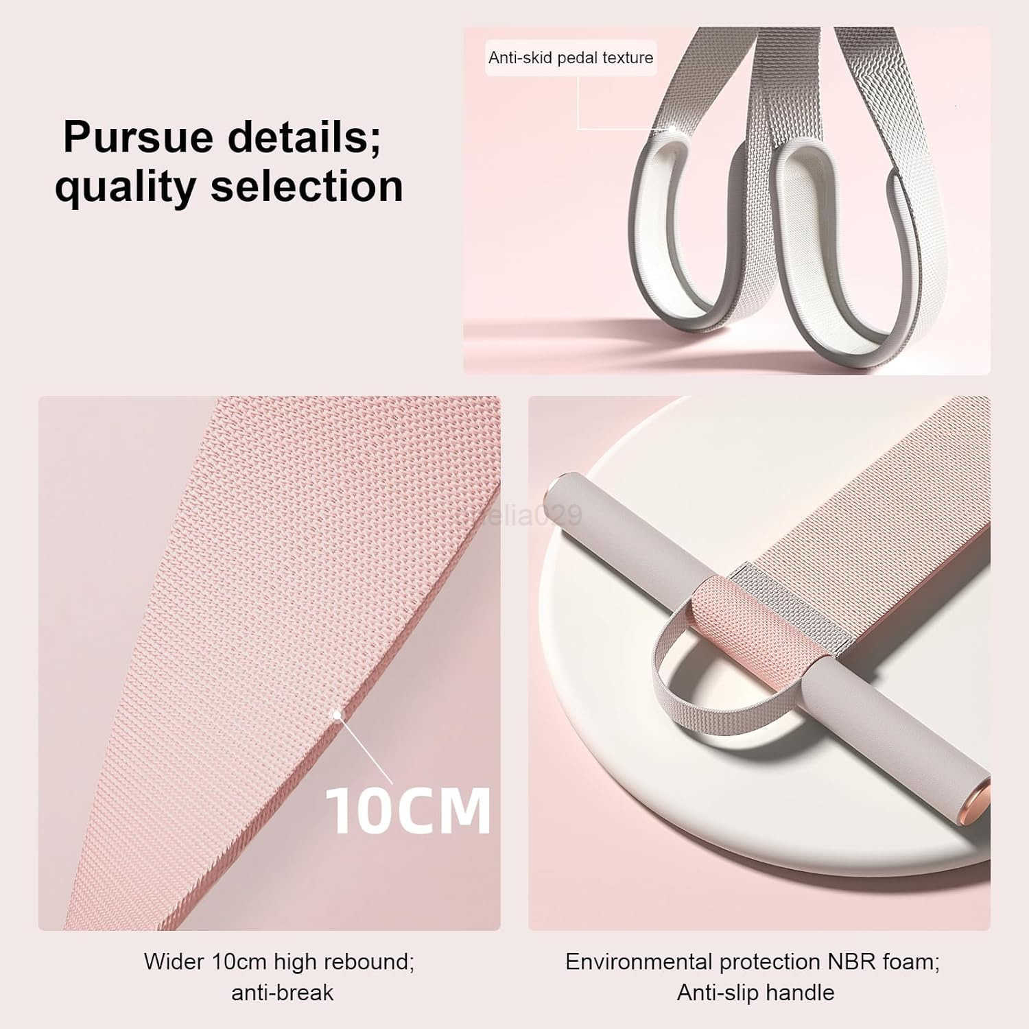 Resistance Band with Handles Resistance Bands for Women NonSlip Elastic Bands for Strength Muscle Training Stretch Band Workout Equipment for Leg Arm 