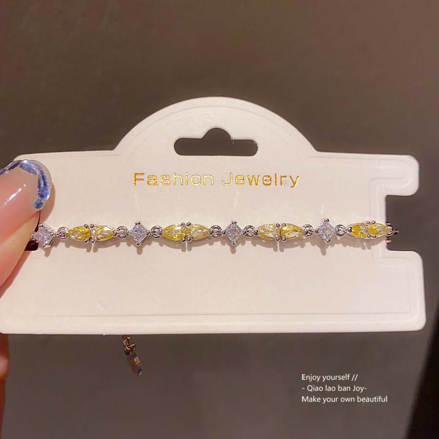 Silver - Toned Bracelet With Purple Marquise Gemstones And Clear Rhinestones Delicate Daily & Glamorous Jewelry Gift For Her Shiny And Chic Accessory