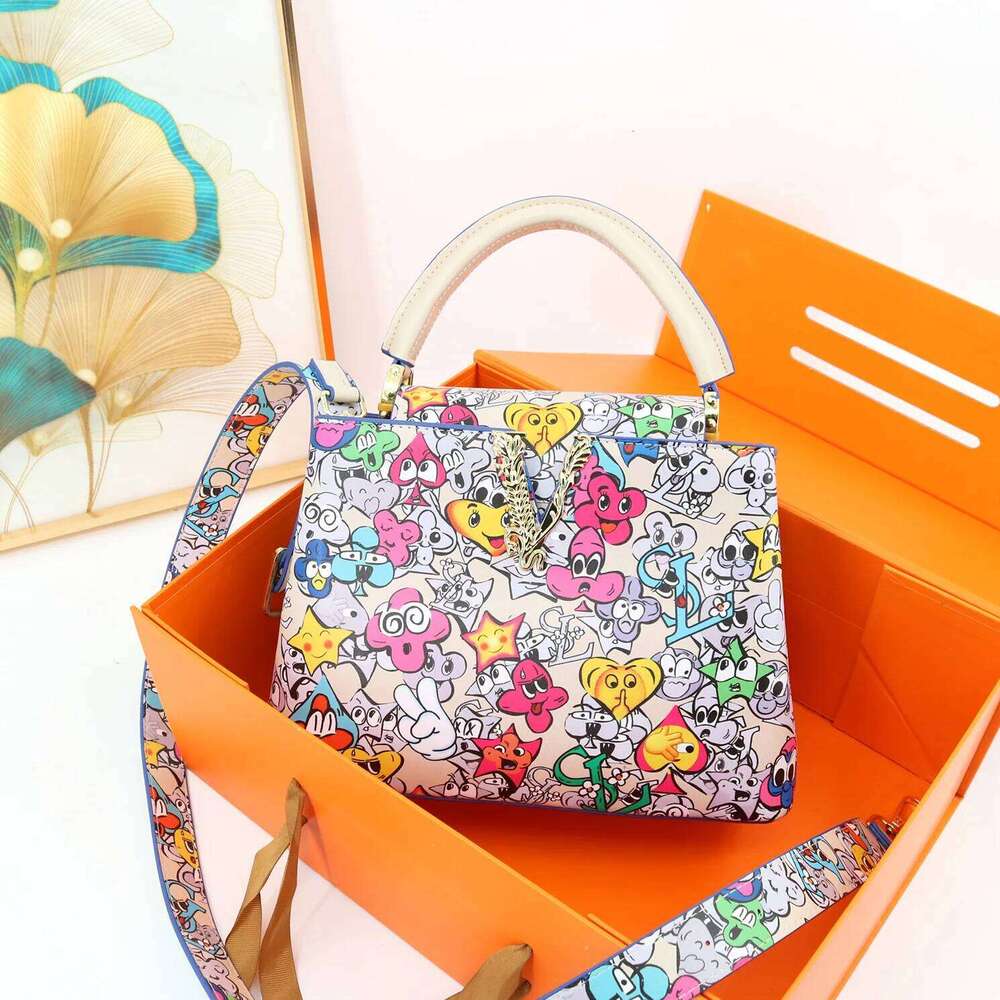 Women Leather Purse Handbags Girl Shoulder Bags Crossbody Messenger Bag Female Totes V Style Art Classic Printed 2025