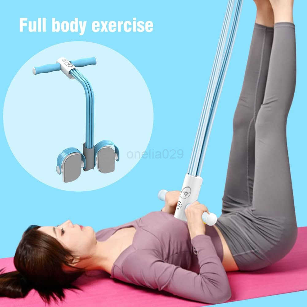 Multifunction Tension Rope6 Tube Elastic Yoga Pedal Puller Resistance BandPedal Puller Resistance RopeFitness Equipment for AbdomenWaistArmLeg Stret W