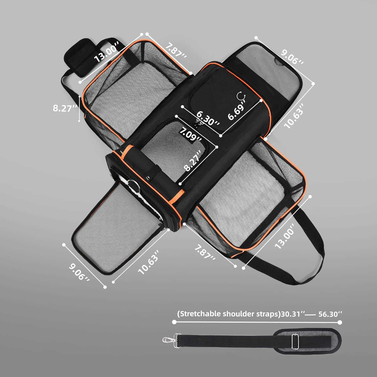 Cat CarrierPortable Pet Carrier Bag for Cats and Small DogsFoldable SoftSided and ScratchProof mesh Cat Bag Pet CarriersAirline Approved Pet CarrierPe