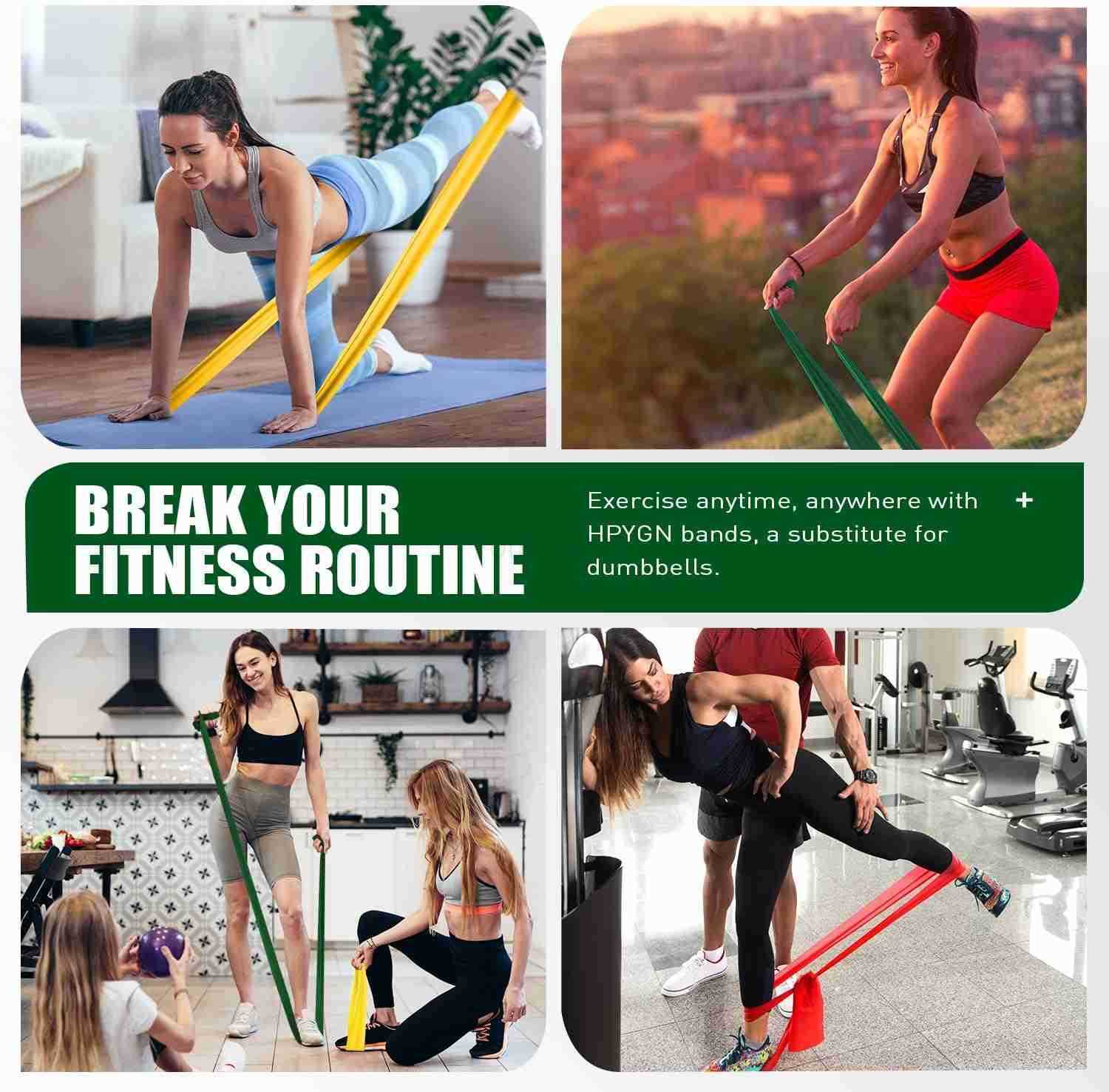 Resistance Bands Exercise Bands Physical Therapy Bands for Strength Training Yoga Pilates Stretch Elastic Band with Different Strengths Workout Bands 