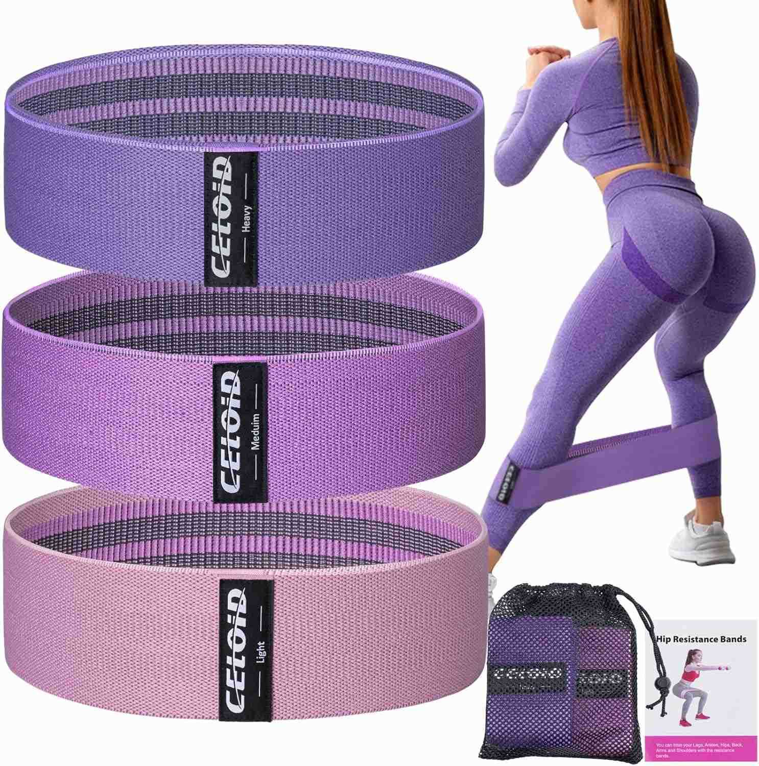 Resistance Bands Set Exercise Bands with NonSlip Design for HIPS Glutes 3 Levels Workout Bands for Women and Men Booty Bands for Home Fitness Yoga Pil