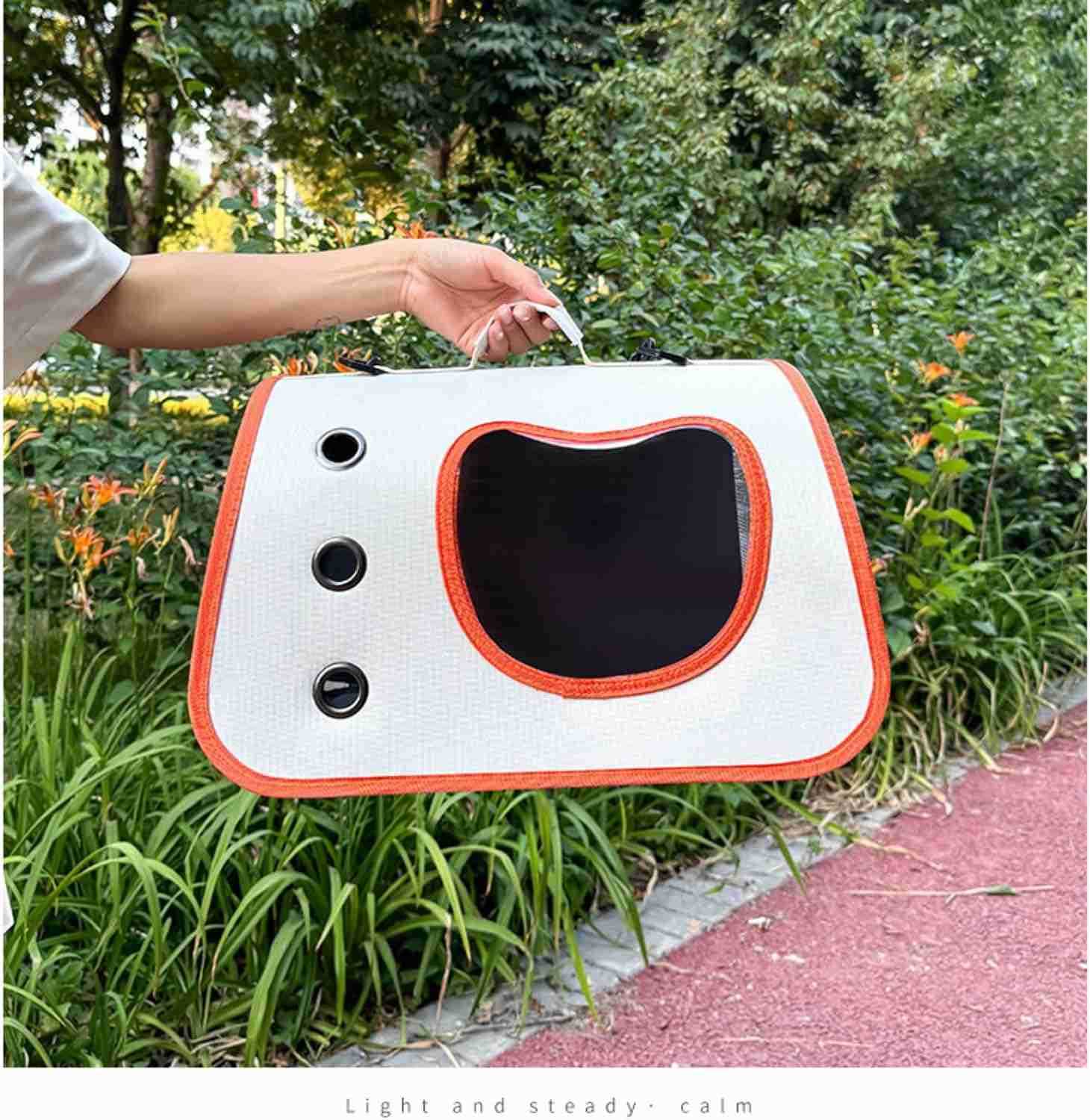 Portable Cat Carrier Backpack for Small Pets Foldable Breathable Design Multifunctional Pet Travel Bag Dog Cat Oxford Cloth Adjustable Strap Lightweig