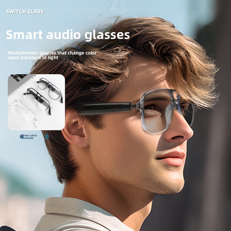 New Smart Bluetooth Glasses Double Beam Color Changing Lenses Anti-Blue Light Music Playback Call Anti-UV Sunglasses high quality