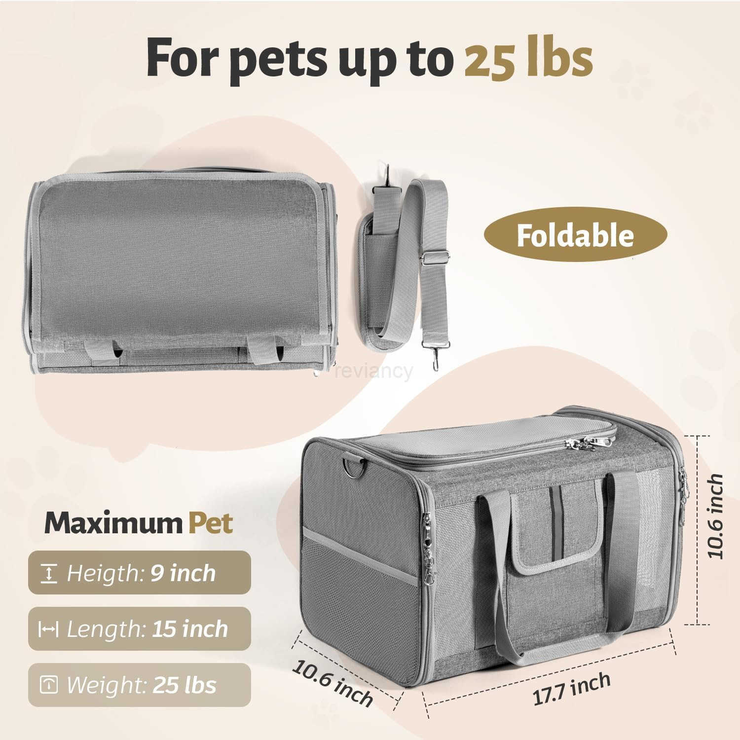 Pet Carrier for Large and Medium Cats 177X 106X 106in Carriers for 2 Kitties AllSided Mesh Cat Carrier with Great Ventilation Portable Soft Sided Carr