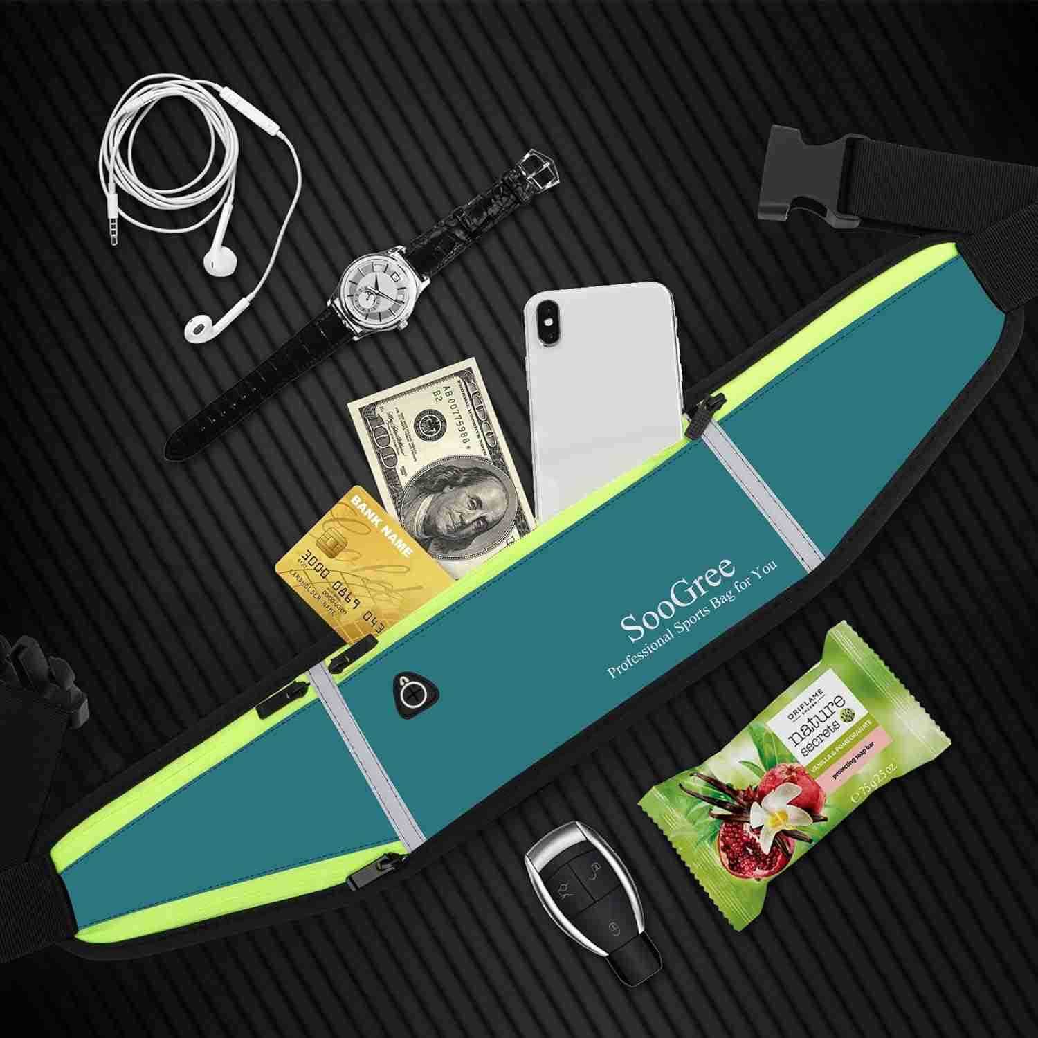 Fanny Packs Running Belt Pack Waist Pack Bag for Men and Women Lightweight Runners Water Bottle Belt Bag Phone Holder Money Belt for Traveling Hiking 