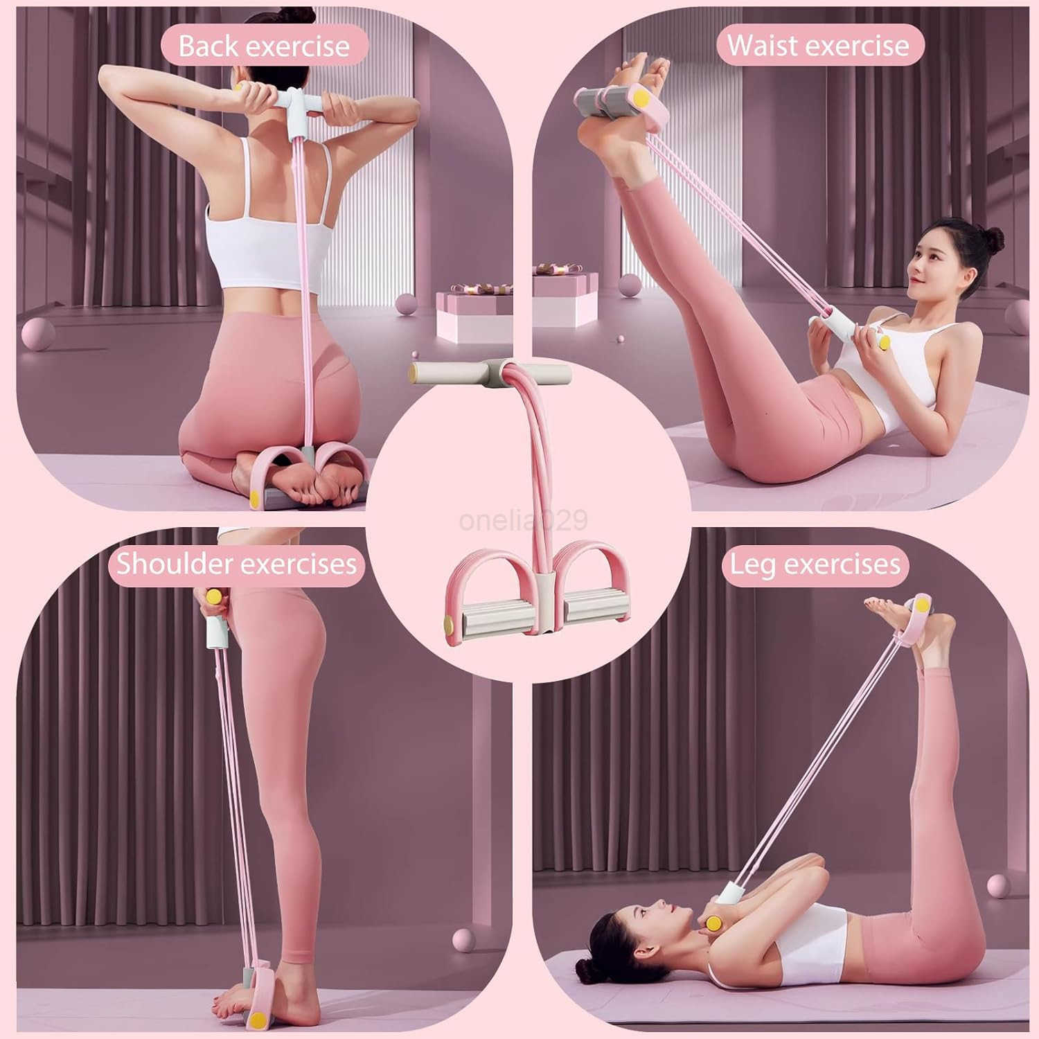 Foot Pedal Resistance Band6Tube Pedal Puller Resistance RopeYoga Elastic Exercise Bands for Women Jump Fitness AbdomenArm WeightWaistLeg Stretching Sl