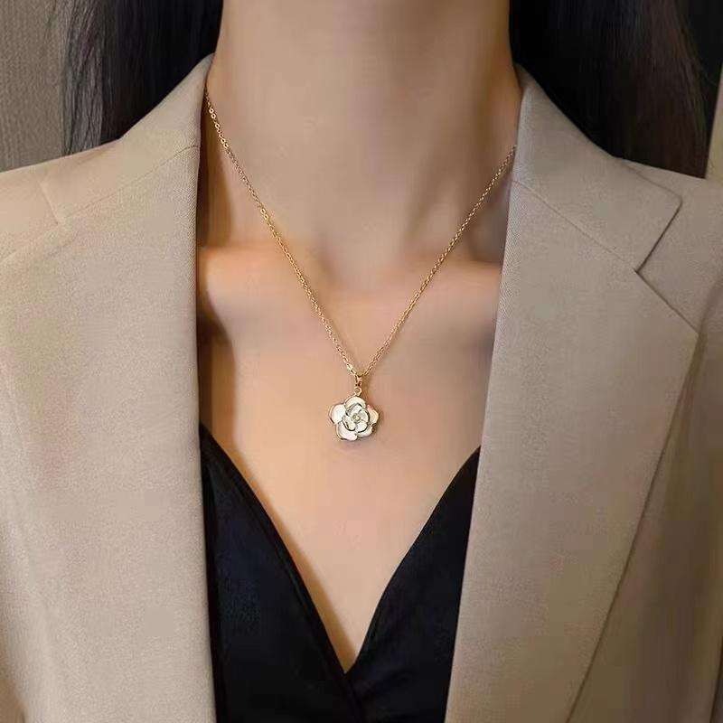 Pearl New Floral Style Three-Piece Set Ring Pendant Fresh and Elegant Women's Jewelry
