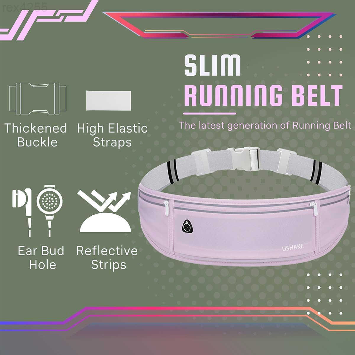 Slim Running Belt Workout Fanny Pack for Men WomenExercise Waist Pack for iPhone Holder Runner Belt for Running Walking Cycling Camping Gym Light Purp