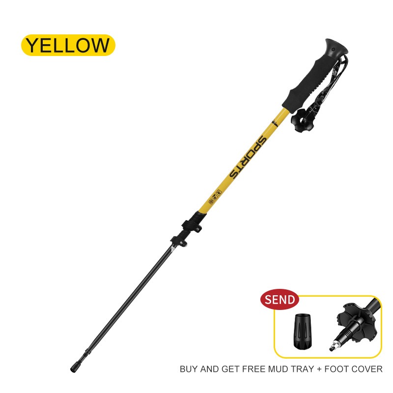 2PCS Folding Portable Hiking Sticks Carbon Fiber Trekking Poles Ultra Light Walking Stick with EVA Handle for Women Men Hiking Camping Climbing