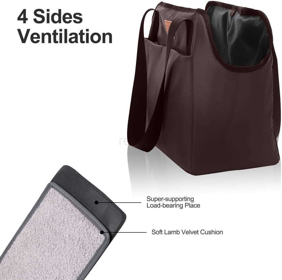 Dog Purse Carrier with Pocket and Safety TetherSoftSided Small Dog Carrier for Small Medium Pet Outdoor Shopping Tote Bag CoffeeW250912