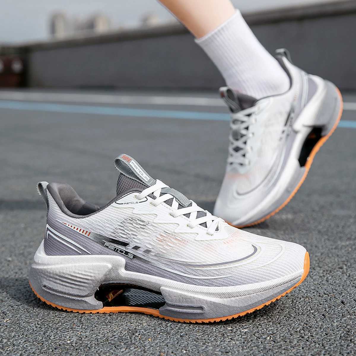 Carbon Plate Marathon Shoes Men Casual Sneakers AirCushion Sports Running Shoes Lightweight Breathable Men Athletic Gym Sneakers W250912