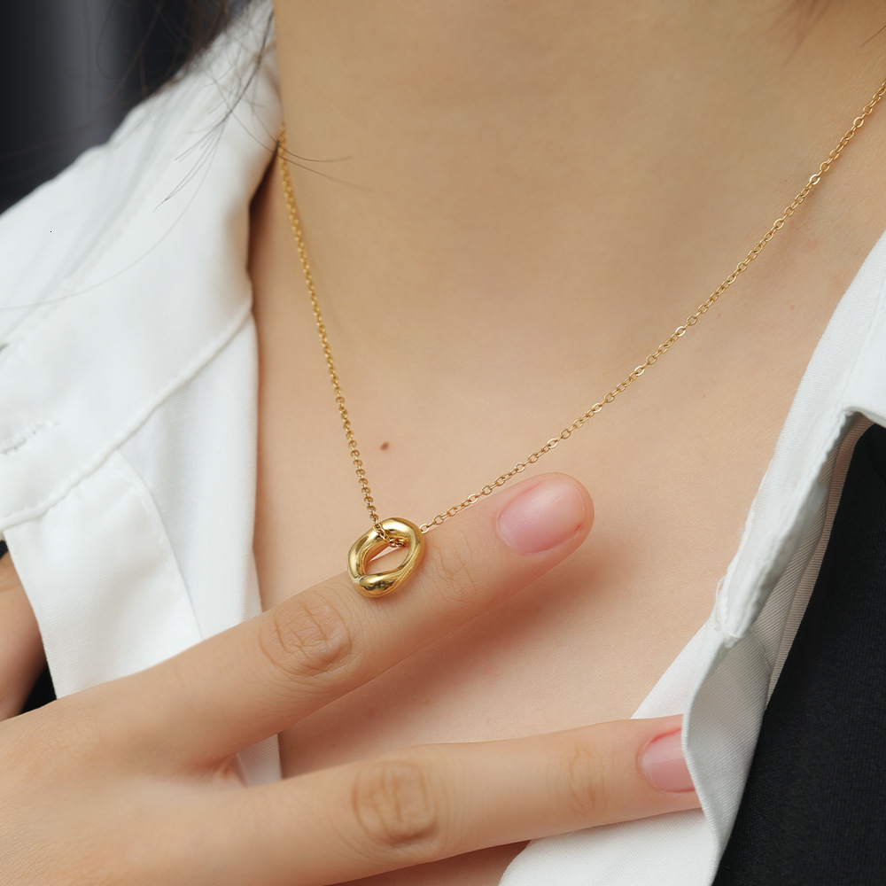 Ins Minimalist Style Niche Design Circle Necklace Female Internet Celebrity Simple Versatile Elegant Collarbone Chain Trendy Accessories