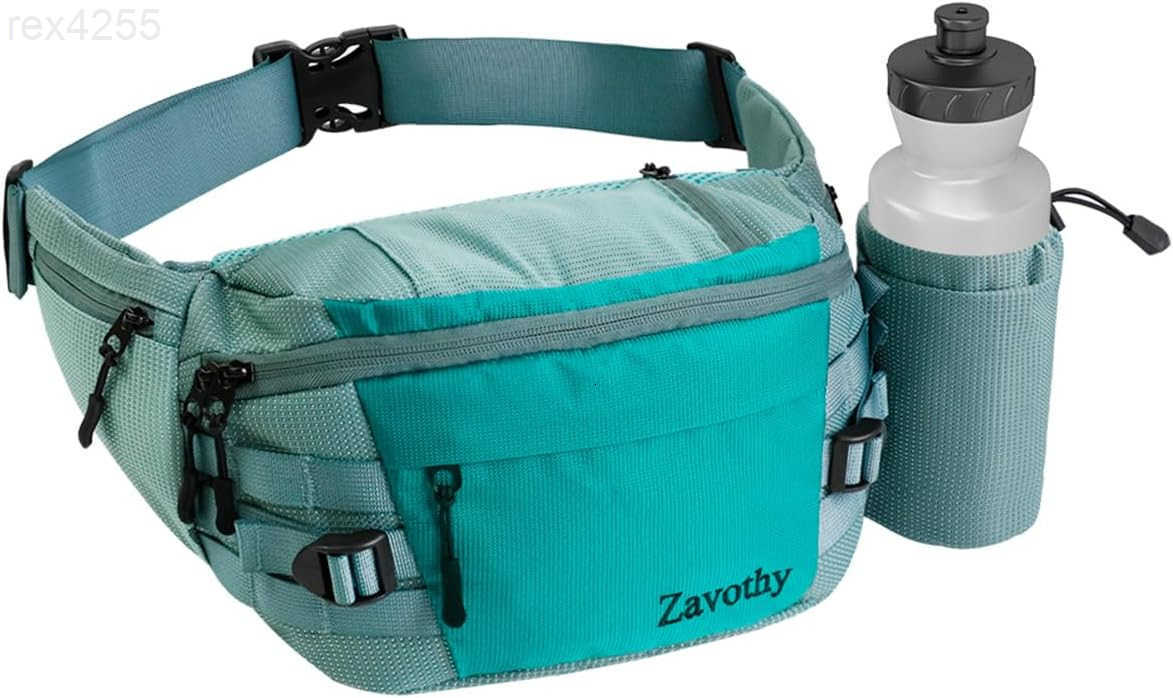 Waist Bag for Women Fashion Fanny Pack Men Hiking Waist Packs for Running Hiking Gear with Detachable Water Bottle Holder for Walking Hiking CyclingW2
