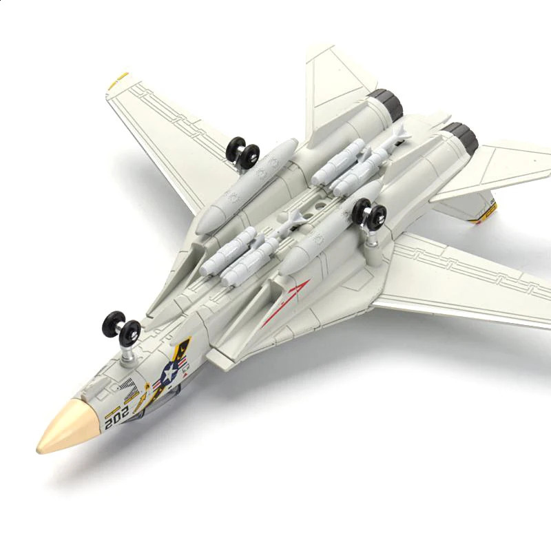 172 Scale F14 Tomcat Fighter Jet Model White Black ABS Plastic Aircraft With Detailed 1024inch Length 250911