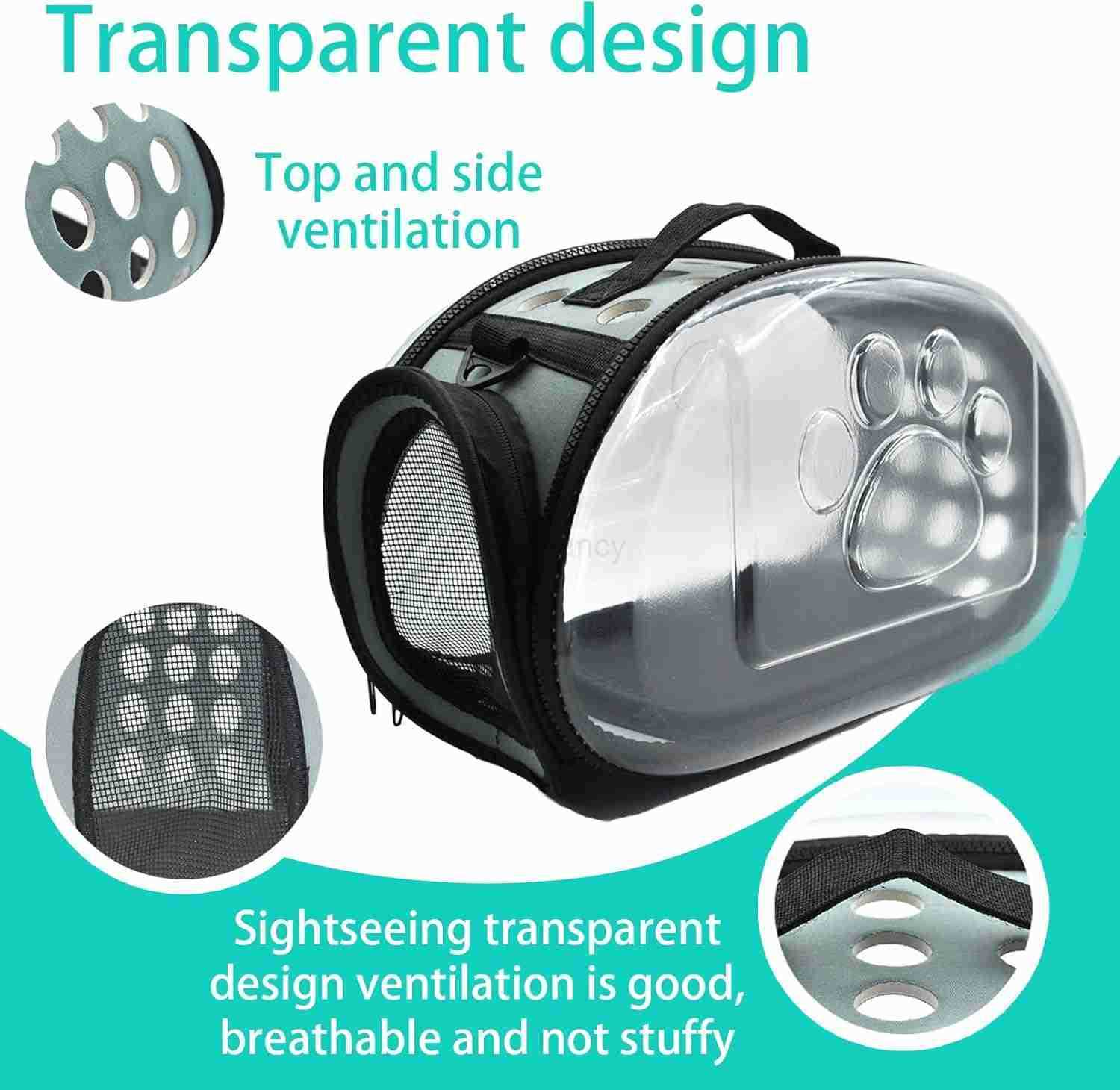 Carrier Bag for Guinea PigPortable Small Animal Carriers PouchOutgoing Rabbit Travel Carrying Case with 10PCS Disposable Underpads Breathable Transpar