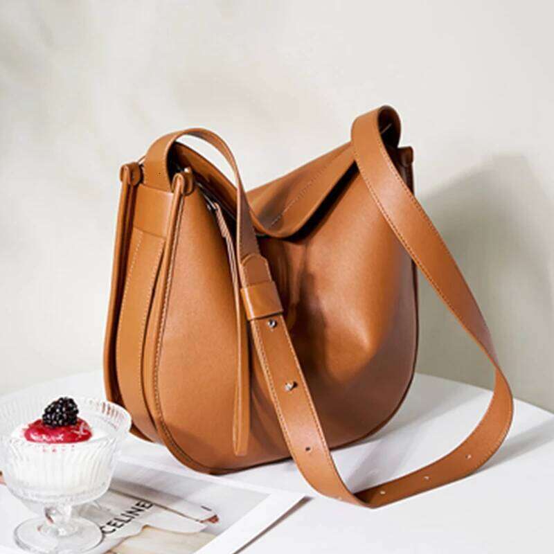 Hifashion Genuine Leather Underarm Shoulder Bags For Women 2025 Trend Designer Crescent Crossbody Purses Hobo Ladies Handbags