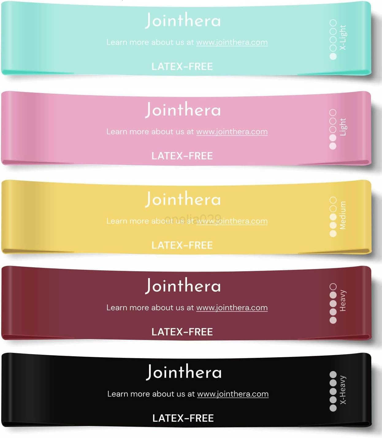 Premium Latex Free Resistance Bands for Working Out Set of 5 Carrying Bag Non Latex Mini Loop Workout Bands Resistance for Women and Men Physical Ther