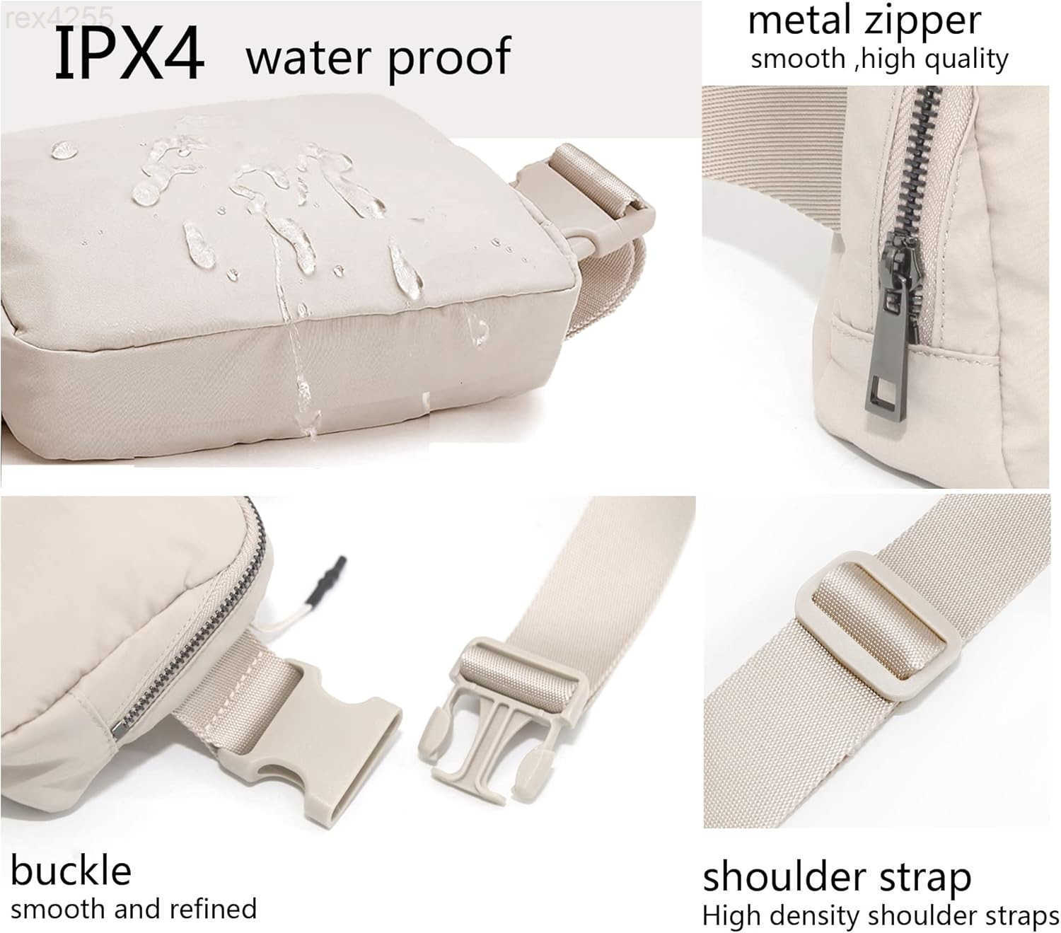 Belt Bag Waist Pack Crossbody Bags Bum Bag for Running Hiking Travel Workout Adjustable Strap for Women beigeW250912