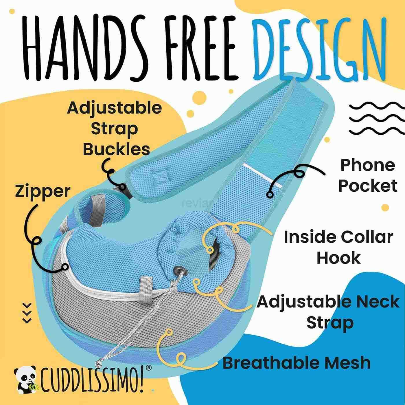 Pet Sling Carrier Soft FrontChest Carrying Bag for Small Pets Ideal for Dogs Puppies Cats 610 lbs Carefully Sized for Yorkshire Terrier Maltese Toy Po