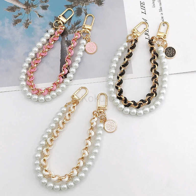 Vintage Pearl Bag Strap For Handbag Double Layer Chain Pearl Phone Lanyard Exquisite Purse Replacement Handles Bag Accessory M250912