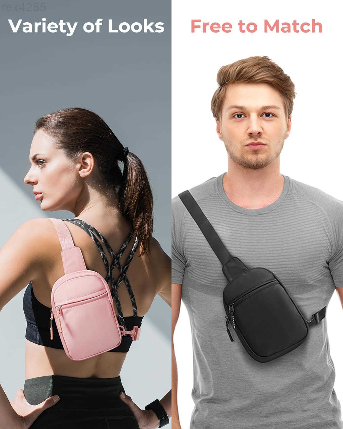 Small Sling Bag for Women and Men Crossbody Bags Trendy Fanny Packs Chest Bag with Extended StrapW250912