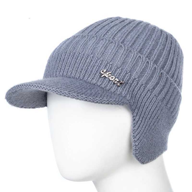 Unisex Stylish Warm Winter Hats With Brim Soft Beanie For Men Wen ic Hat With Ear Knitted Hat G250910