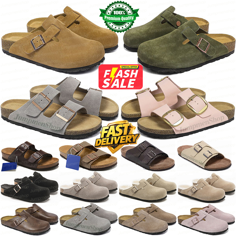 Designer Clogs Sandals Clog Slippers Cork Flat High Quality Fashion Summer Genuine Leather Slide Favourite Beach Casual Shoes Women Men Size 35-46