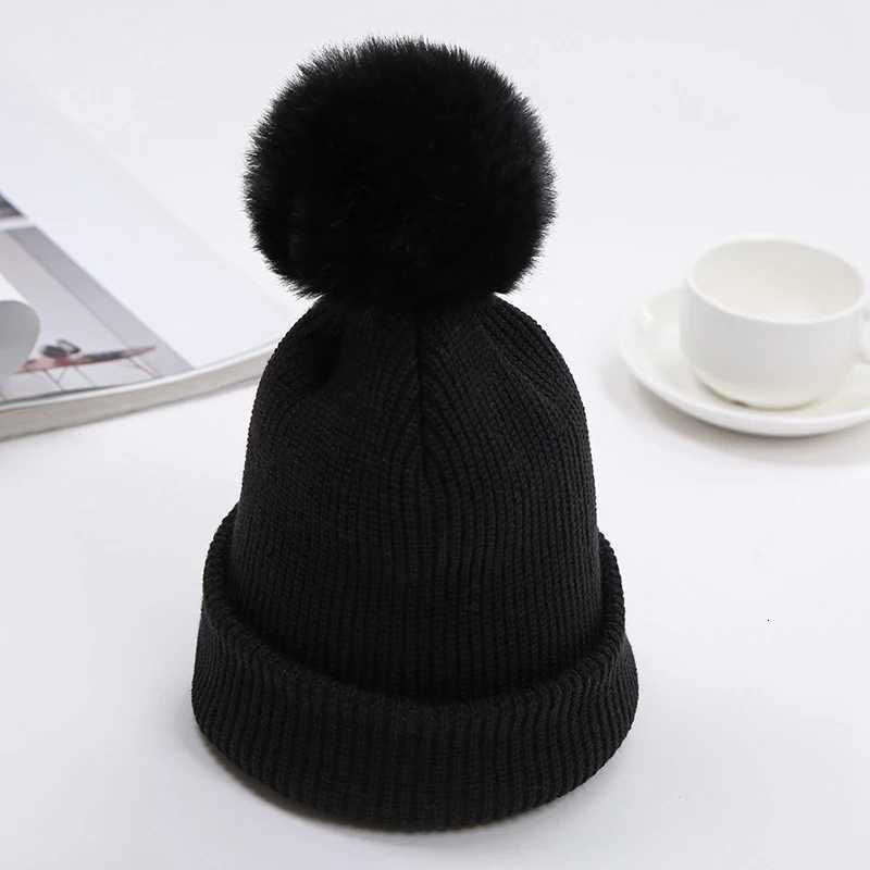 Solid Color Child Knitting Crim Keep Warm Pp Hat Korean Version Autumn Winter Kids Beanie Ski G250910