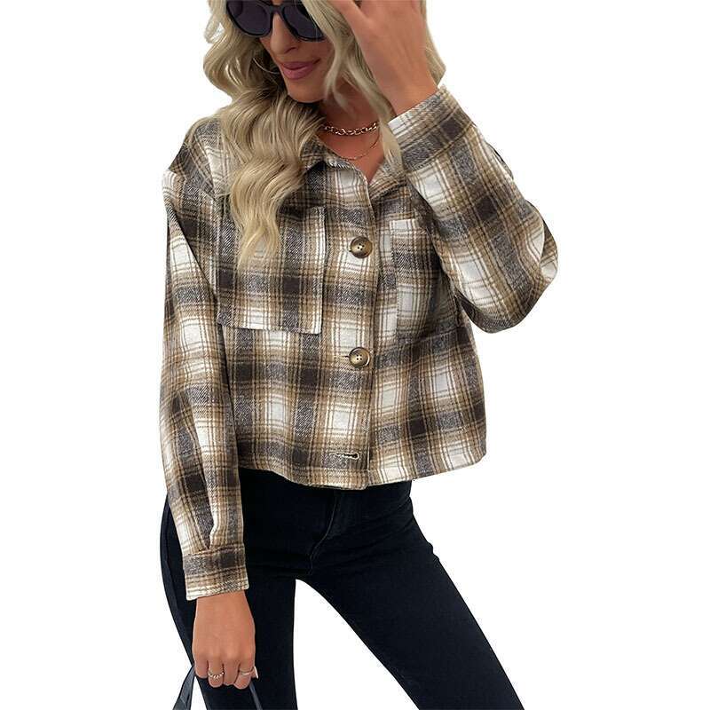 Autumn And Winter New Clothing Jackets Plaid Shirts