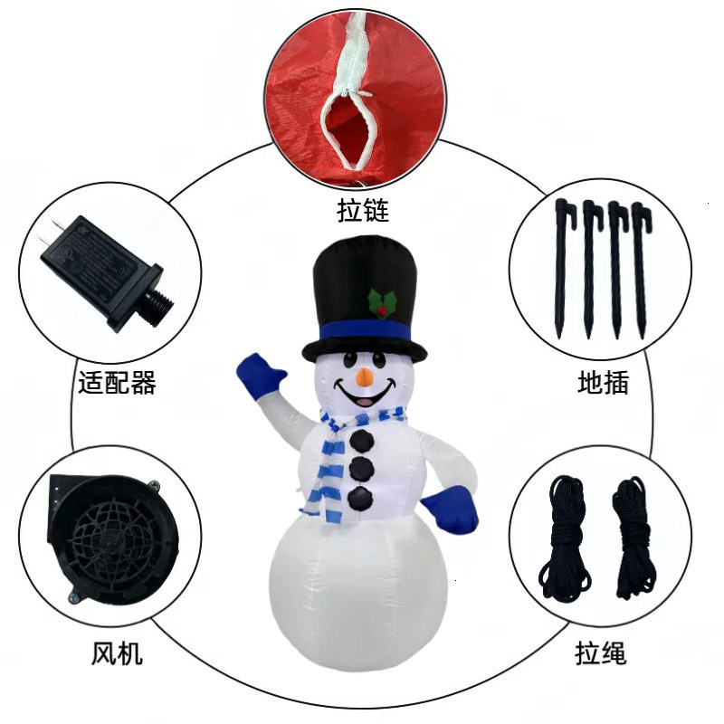 Hot Sale Factory Direct 1.8m/6FT Inflatable Snowman Christmas Supplies for Courtyard Decoration party outdoor yard garden Lawn