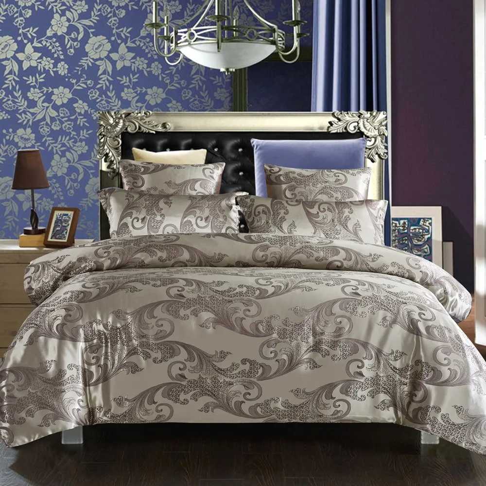 Duvet Cover Set with Pillow Case Silk Glossy Double Bedding Set Quilt Cover QueenKing Couple or Single Bed Comforter Sets C250912