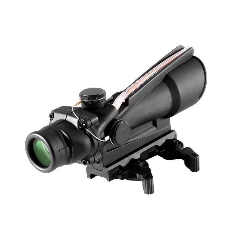 5x35 Real Fiber Optics Red Dot Illuminated Chevron Glass Etched Reticle Tactical Optical Scope Hunting Sight C250912