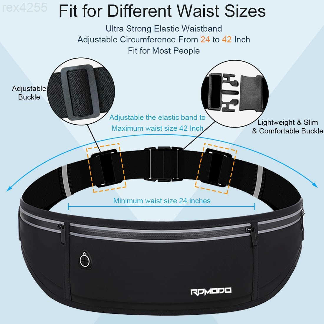 Slim Running BeltWater Resistant Fanny Pack for Women Men3 Pocket Phone Holder for Running Walking CyclingAdjustable Reflective Running Waist Bag for 