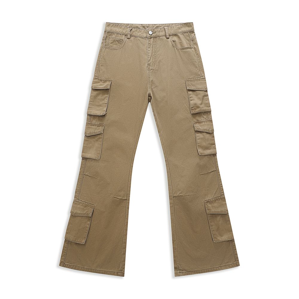 Men's Jeans New American Style Unisex Boot - Cut Denim Cargo Jeans: Stylish Design, Multiple Pockets & Height - Enhancing Effect