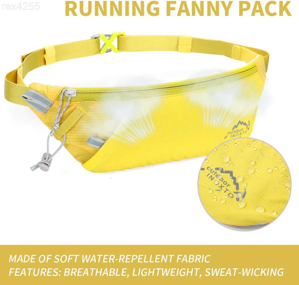 Slim Running Belt Fanny Pack for Women and Men Sports Waist Bag Pack with 300ml Water Bottle for Running Walking Cycling Hiking Reflective Running Pou