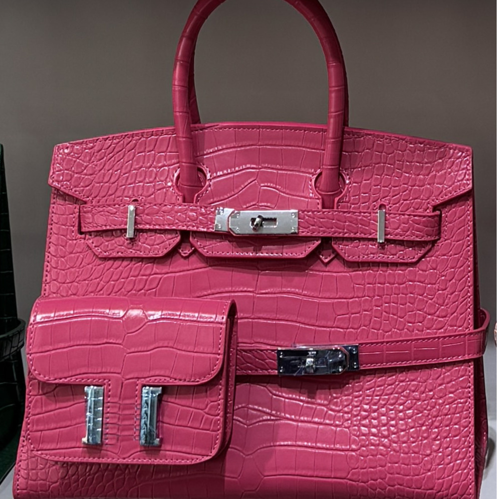 Evening Bags 7A Designer Womens Brown Handbag 25cm 30cm Genuine Leather Handmade Lock Inner Crocodile Handbag Pocket Fashion Shoulder Bag New model Lady handbag