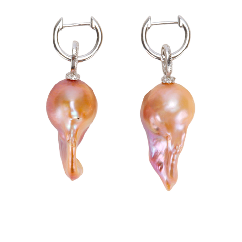 Natural Freshwater Baroque Pearl Earrings Sterling Silver Freshwater Pearl Hooks Stylish and Versatile Trendy Anniversary Gift Best Friend Gift