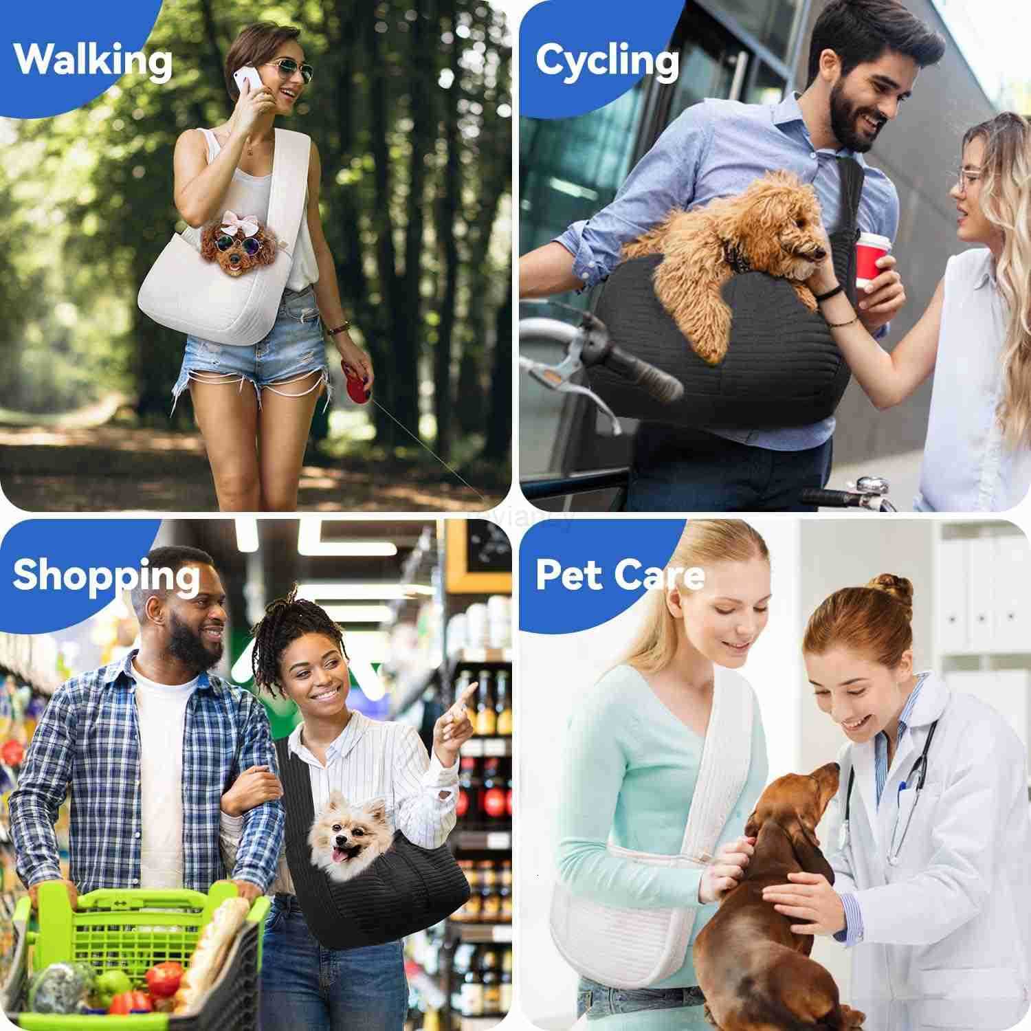 Dog Sling Carrier for Small Dogs Cats UltraComfortable Dog Carrier Sling Up to 10lbs HandFree Widened Strap Dog Purse for Cat Puppy Dog Pouch Carrier 