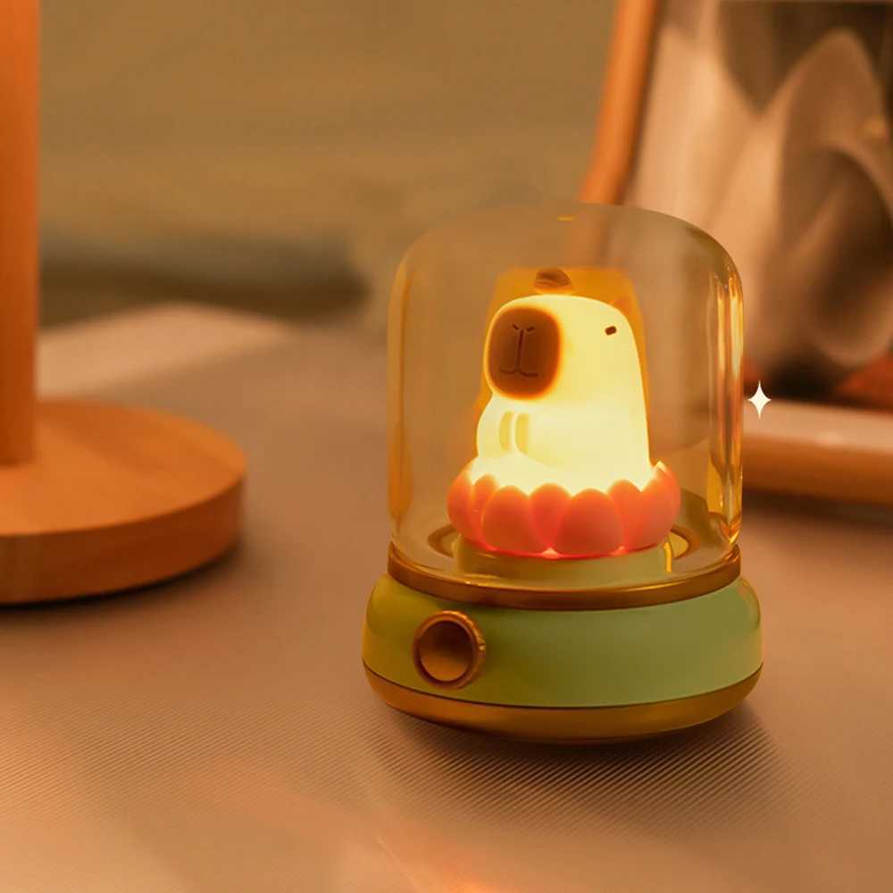 Flameless Candles Night Light Cute Capybara Kerosene Sleeping Nightlights Dimmable 2 Lighting Modes Bedside Lamp For Kid Bedroom C250912