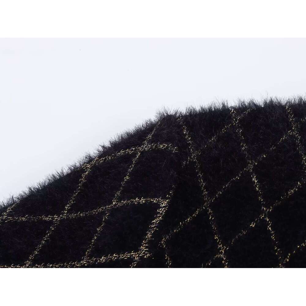 DHEssentials 2025 Autumn New French Style Small Fragrance Diamond Gold Thread Pearl Ribbon V-neck Long Sleeve Knitted Sweater Cardigan