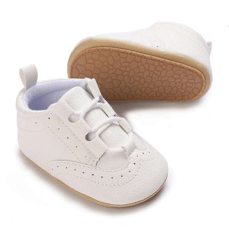 Newborn Baby Boys' Moccasin Fashion Casual Sports Shoes White Baptist Soft Sole Anti Slip First Step
