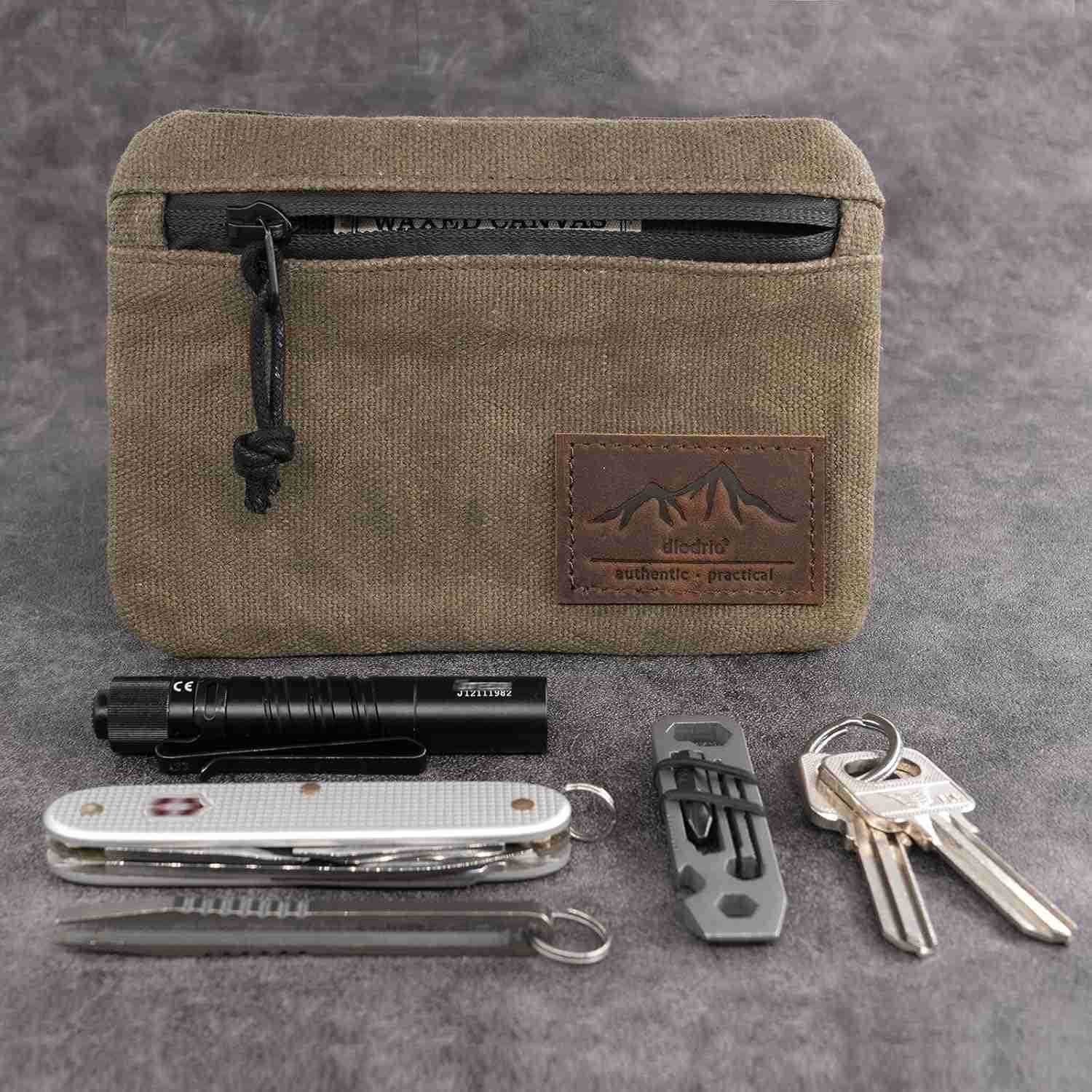 Belt Zipper Pouches for Men Women Compact EDC Pouch YKK Zipper Antitheft Pickpocket Proof Safety Wallets Waist Pack for Traveling Hiking Water Resista