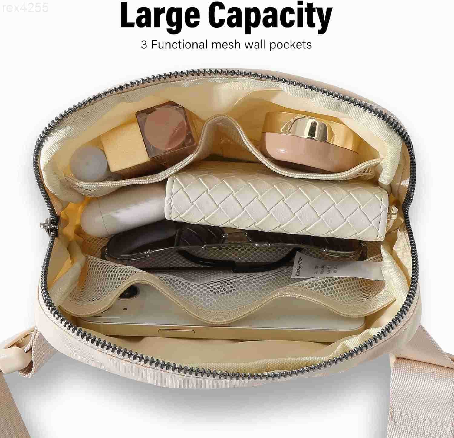 Belt Bag Fanny Pack Crossbody Bags for Women Men Everywhere Water Resistant Waist Packs BeigeW250912