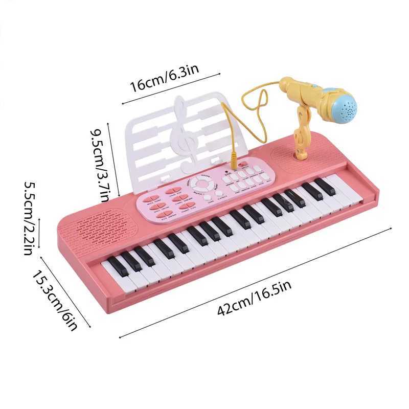 New 37key Electronic Piano Toy with Music Stand Microphone Childrens Beginner Piano Keyboard Educational Toy Birthday Gift C250912