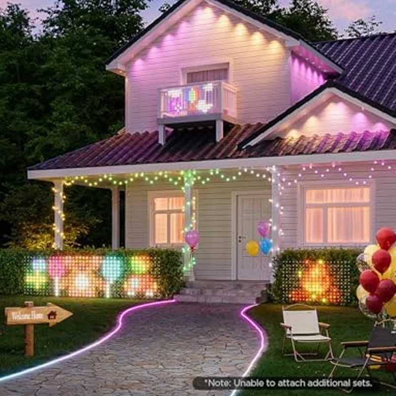 RGB Mesh Lights Curtain Light String Flexible Matrix Grid Lights for Christmas Party Patio Backyard Garden Decor C250912