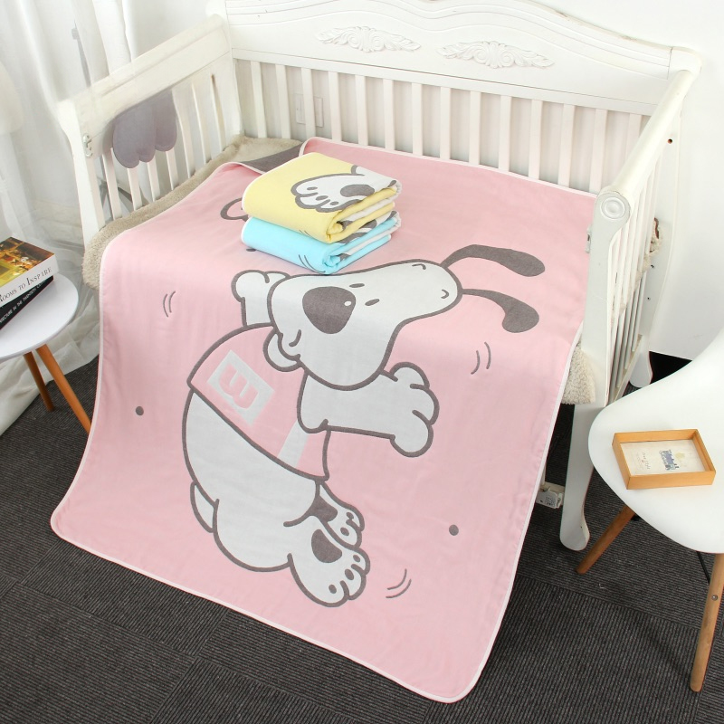 Pure Cotton 6-Layer Gauze Towel Blanket Newborn & Toddler Thickened Air-Conditioned Blanket for Fall & Winter
