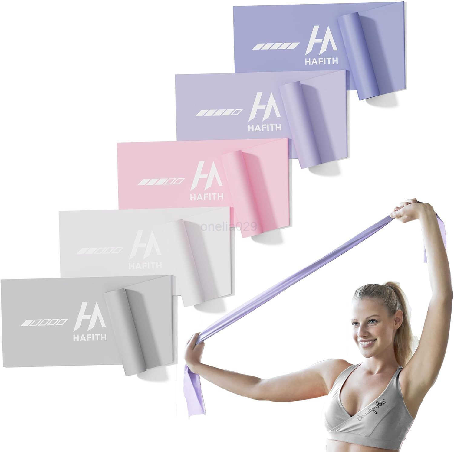 Fabric Resistance Bands for Women 5 Level Exercise Bands Resistance Set Resistance Bands for Working Out with Handles Workout Bands Resistance for Wom