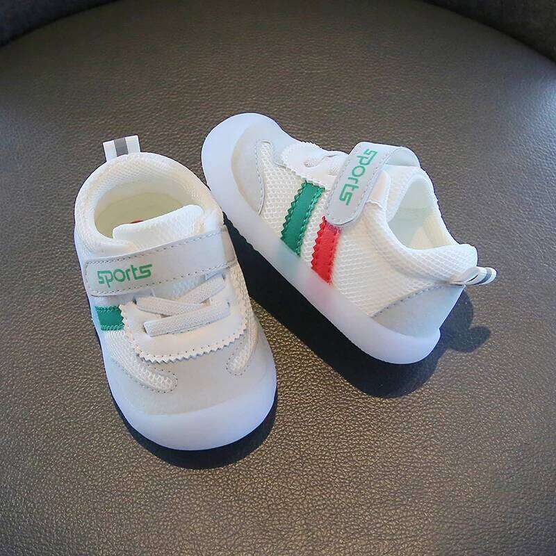 Boys Girls Breathable Double Layer Mesh Comfortable Rubber Soft Sole Baby Walking Shoes